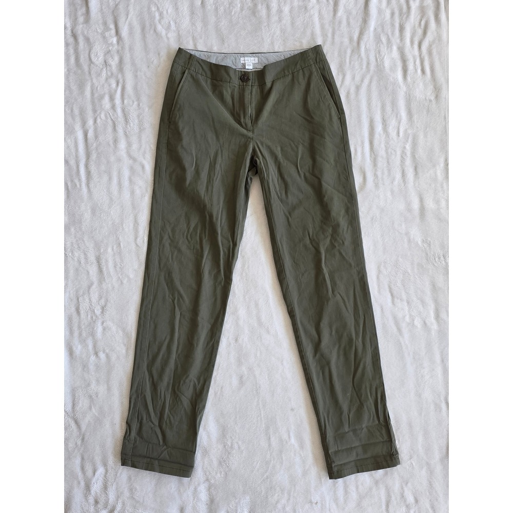 J Jill Live in Chino Olive‎ Green Casual Straight Leg Pants Women's Size 2